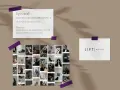 Jak stworzyć spójny moodboard stylowej imprezy: inspiracje, fonty Spectral i Gantari, logo LIFT DIGITAL, zdjęcia ludzi przy pracy i detale.