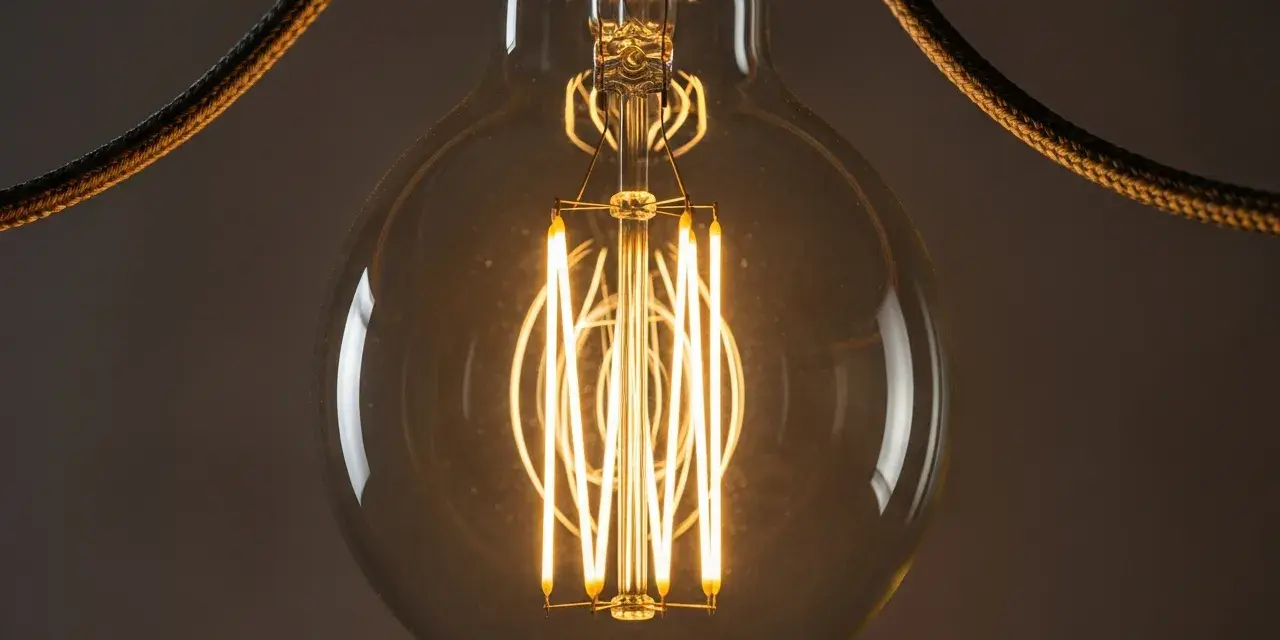 Żarówka typu "edison bulbs" z widocznym żarnikiem, idealna do budowania nastroju loftu.
