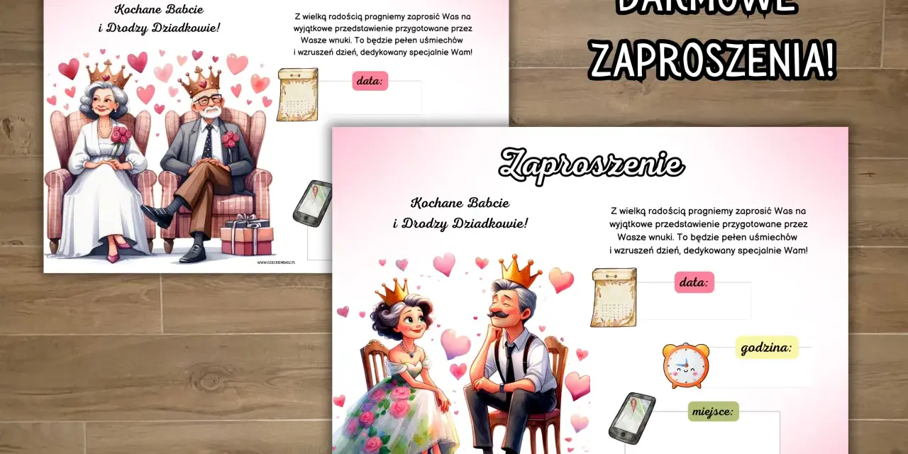 Darmowe zaproszenia na wyjątkowe przedstawienie przygotowane przez Wasze wnuki. Dowiedz się, jak wypisać zaproszenie z jednym dzieckiem, by zaprosić Babcię i Dziadka!