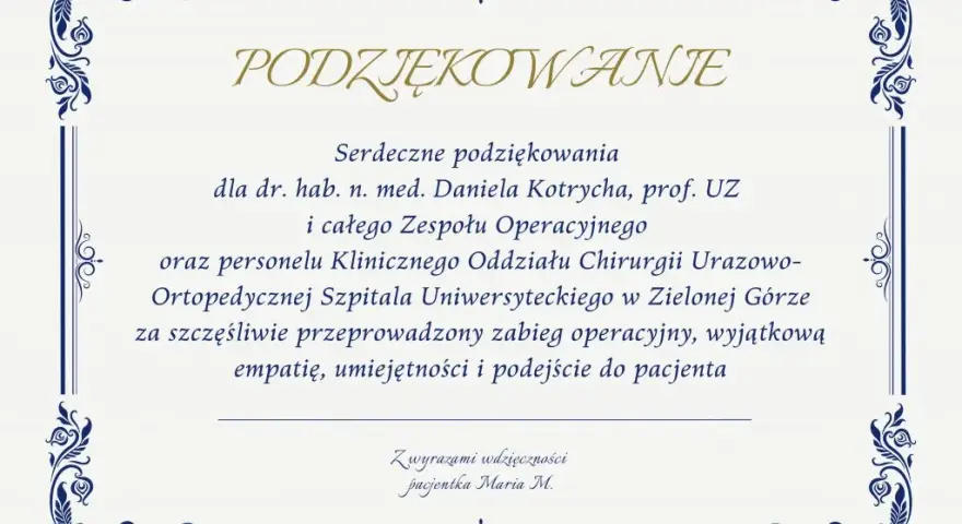 Przygotuj tekst podziękowania dla osoby, która została zaproszona i zaskocz ją