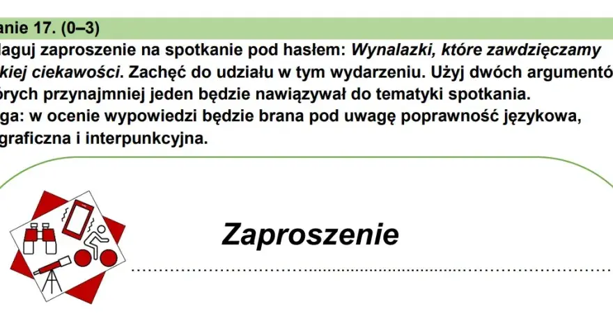 Jak napisać zaproszenie na egzamin ósmoklasisty, aby zdobyć maksymalne punkty