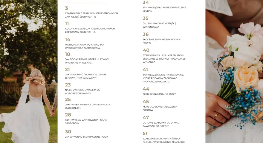 Spis treści poradnika ślubnego. Czy wypada wysłać zaproszenie na ślub tylko przez social media? Dowiedz się, jak stworzyć idealne zaproszenia.
