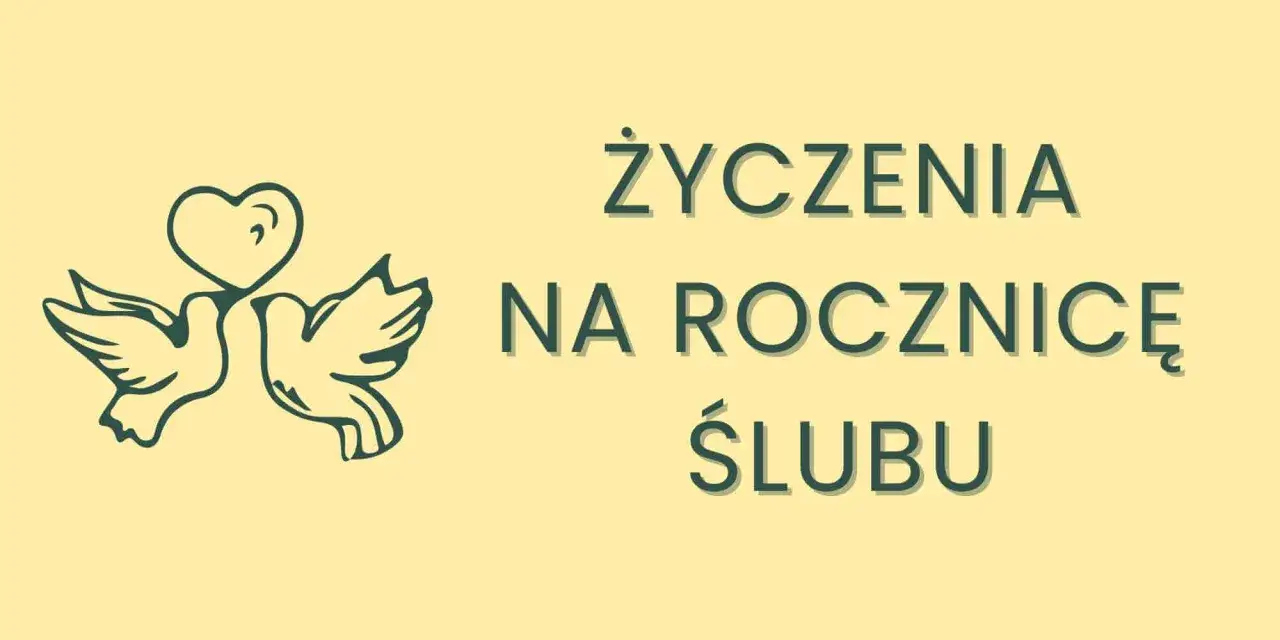 Dwa gołąbki z sercem nad głową symbolizują miłość. Napis 